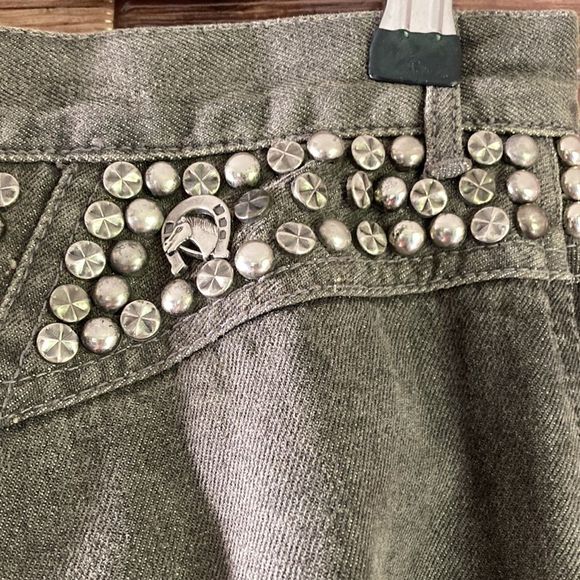 Vintage 1980’s Della-Sport Western Black gray Mom Bareback Jeans 8x30 - Picture 5 of 15